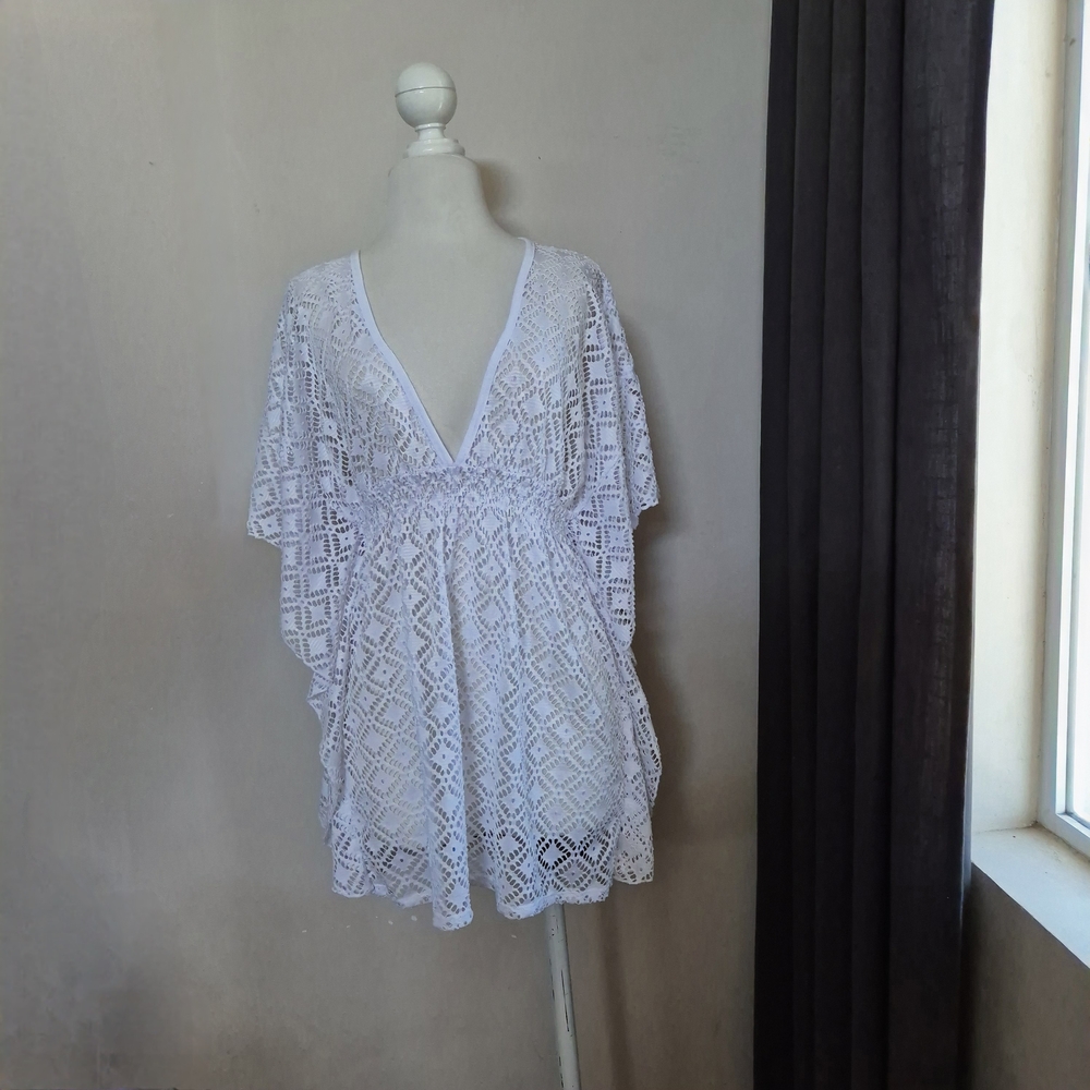 Miken White Lace Beach Cover-Up